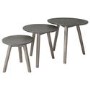 Round Grey Nest of Tables with Wooden Legs - Caspian House
