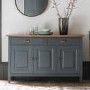 3 Door 2 Drawer Sideboard in Dark Grey & Oak - Caspian House