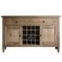 Large Oak Sideboard with Storage & Wine Rack - Caspian House