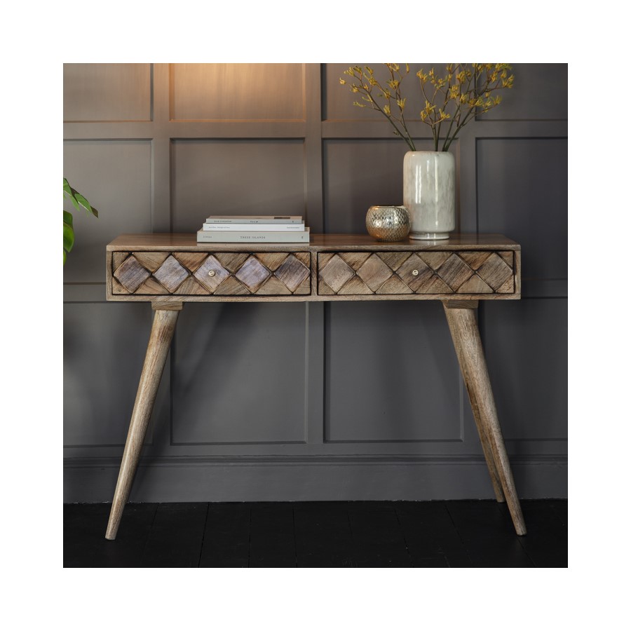 Gallery Solid Wood Console Table with Carved Detail - Tuscany Range