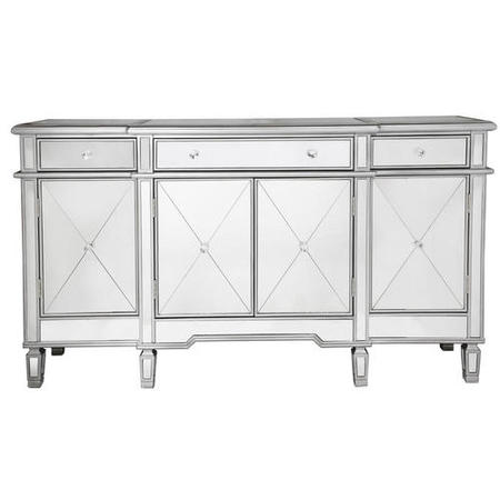 Aurora Boutique Mirrored TV Unit with Cupboards & Drawers & Crystal Handles - TV's up to 73"