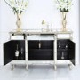 Aurora Boutique Mirrored Sideboard with Gold Trim 4 Doors & 4 Drawers with Crystal Knob Handles