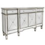 Aurora Boutique Mirrored Sideboard with Gold Trim 4 Doors & 4 Drawers with Crystal Knob Handles