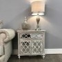 Aurora Boutique Miami Beach Mirrored Wood Ash 1 Drawer 2 Door Cabinet