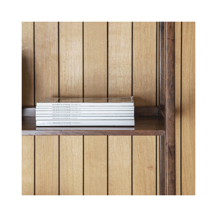 Gallery Barcelona Acacia and White Marble Bookcase/Display Unit