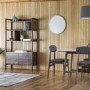 Gallery Barcelona Acacia and White Marble Bookcase/Display Unit