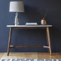 Gallery Barcelona Acacia and White Marble Console Table