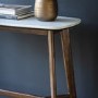Gallery Barcelona Acacia and White Marble Console Table