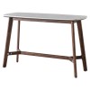 Gallery Barcelona Acacia and White Marble Console Table