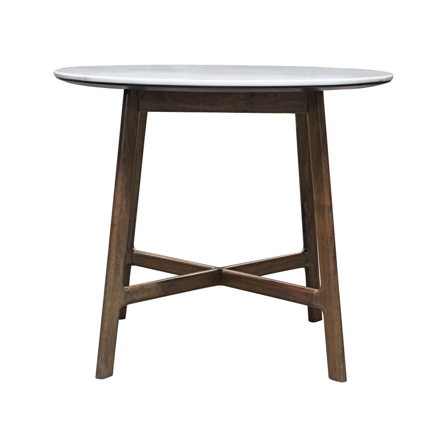Gallery Barcelona Round White Marble Top Dining Table