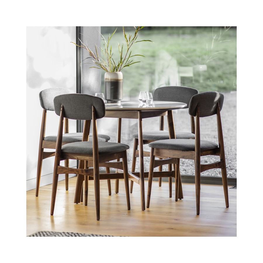 Gallery Barcelona Round White Marble Top Dining Table
