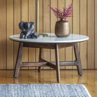 Gallery Barcelona White Marble Top Round Coffee Table