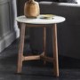 Gallery Barcelona White Marble Top Side Table