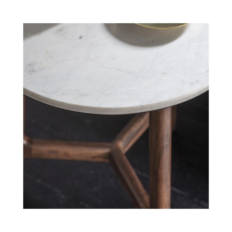 Gallery Barcelona White Marble Top Side Table