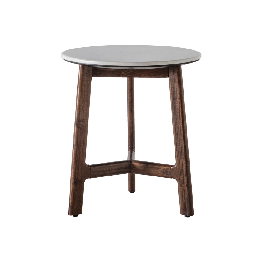 Gallery Barcelona White Marble Top Side Table