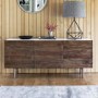 Dark Wood and White Marble Top Sideboard - Caspian House