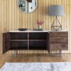 Dark Wood and White Marble Top Sideboard - Caspian House