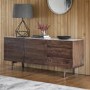 Dark Wood and White Marble Top Sideboard - Caspian House