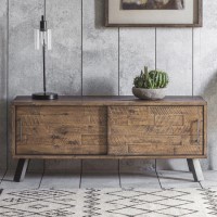 TV Unit in Dark Wood with Sliding Doors TV's up to 50" - Gallery