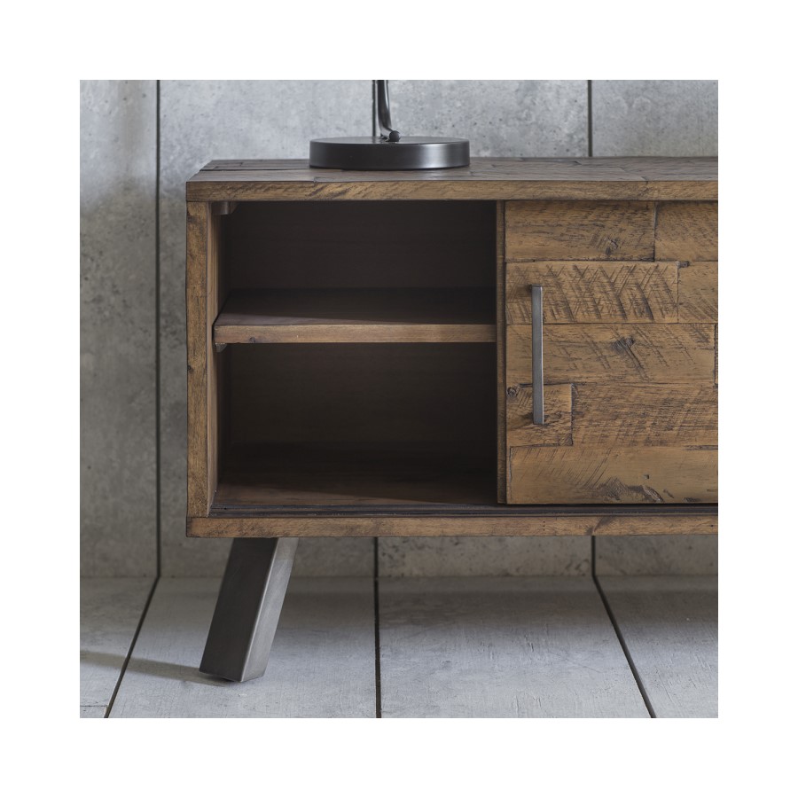 TV Unit in Dark Wood with Sliding Doors TV's up to 50" - Gallery