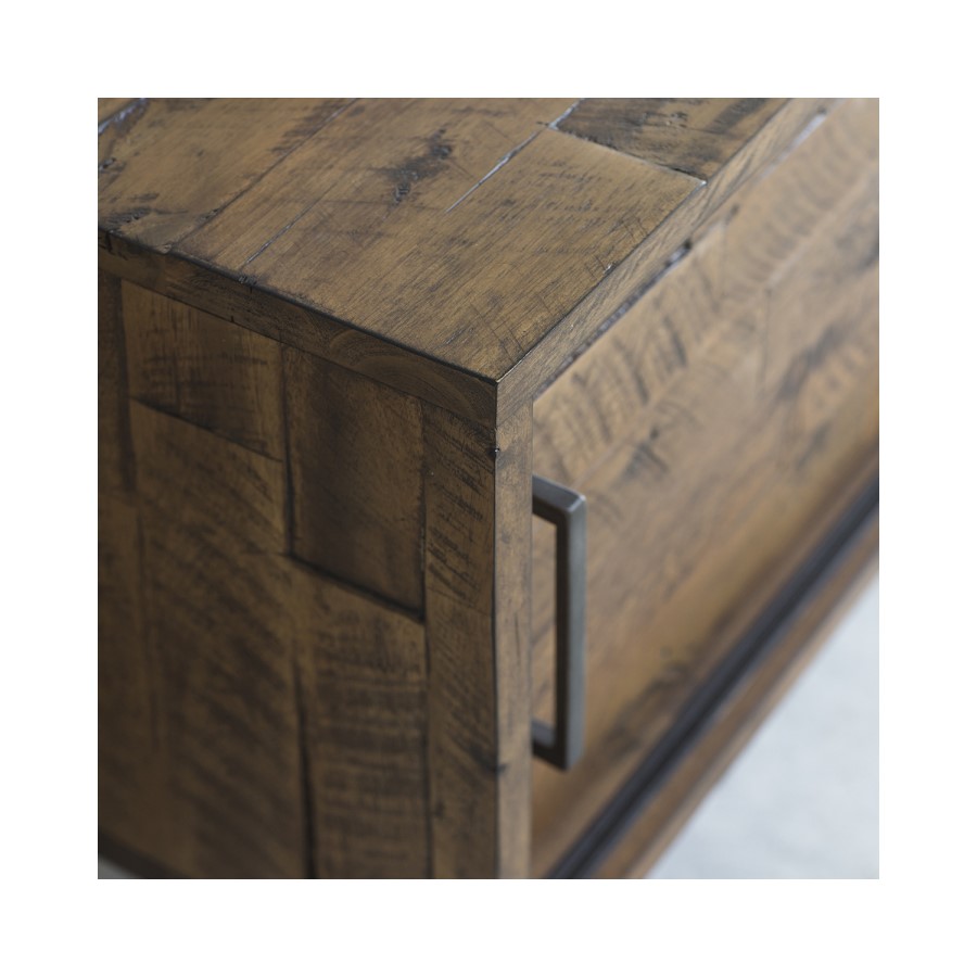 TV Unit in Dark Wood with Sliding Doors TV's up to 50" - Gallery