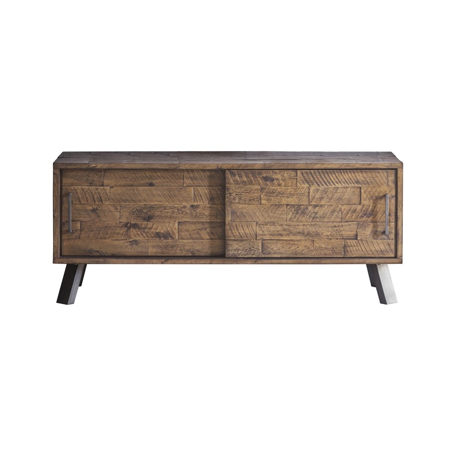 TV Unit in Dark Wood with Sliding Doors TV's up to 50" - Gallery