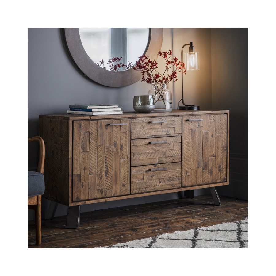 Gallery Camden 2 Door 3 Drawer Sideboard Rustic