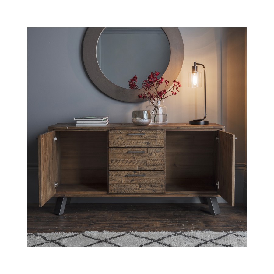 Gallery Camden 2 Door 3 Drawer Sideboard Rustic