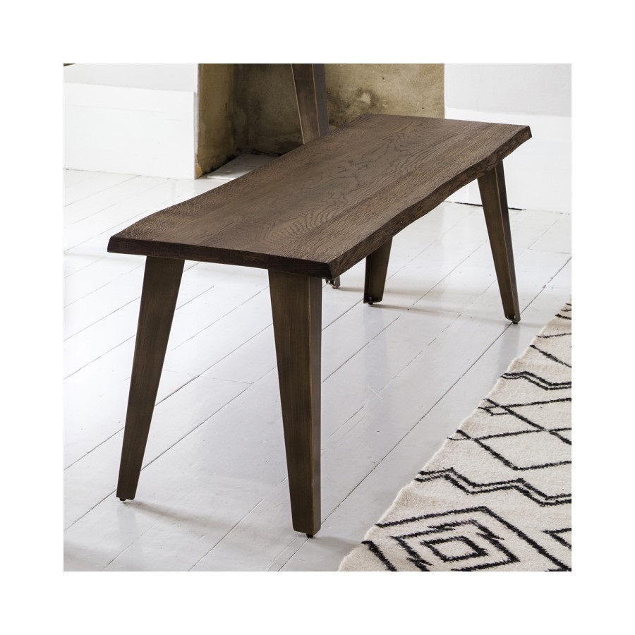 Gallery Foundry Industrial Style Dining Bench in Oak