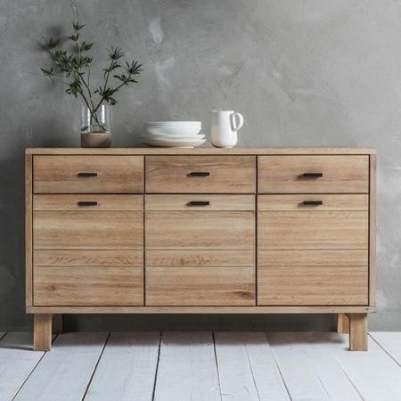 Oak 3 Door 3 Drawer Sideboard - Caspian House