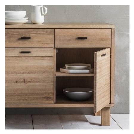 Oak 3 Door 3 Drawer Sideboard - Caspian House