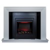 Suncrest Black &amp; White Freestanding Electric Fireplace Suite - Mayford