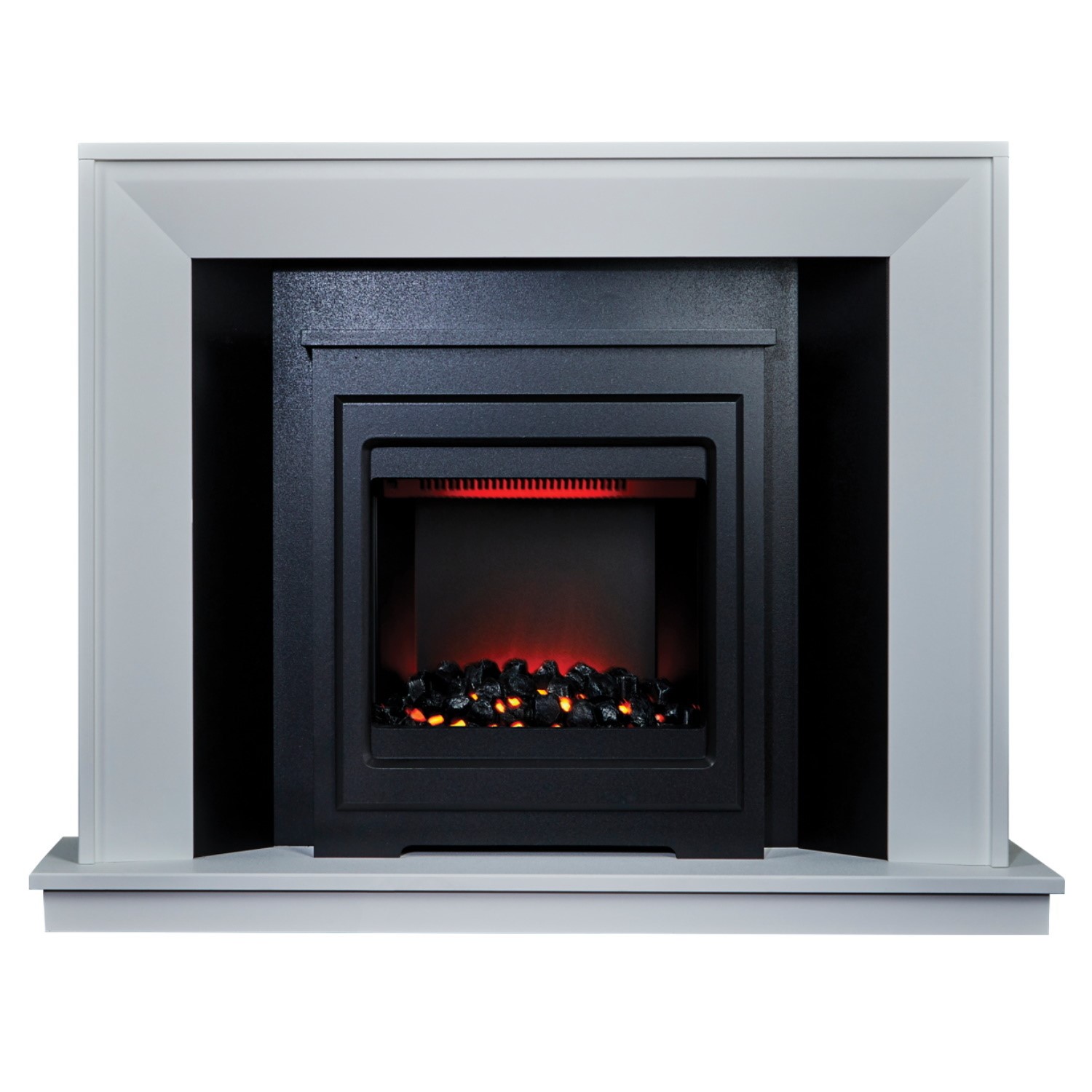 Read more about Suncrest black & white freestanding electric fireplace suite mayford