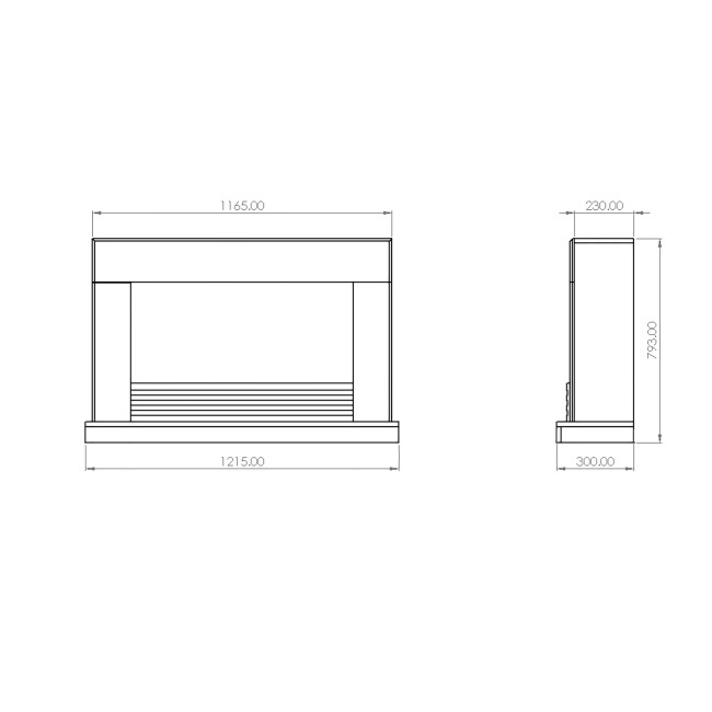 Suncrest Raby White Electric Fireplace Suite