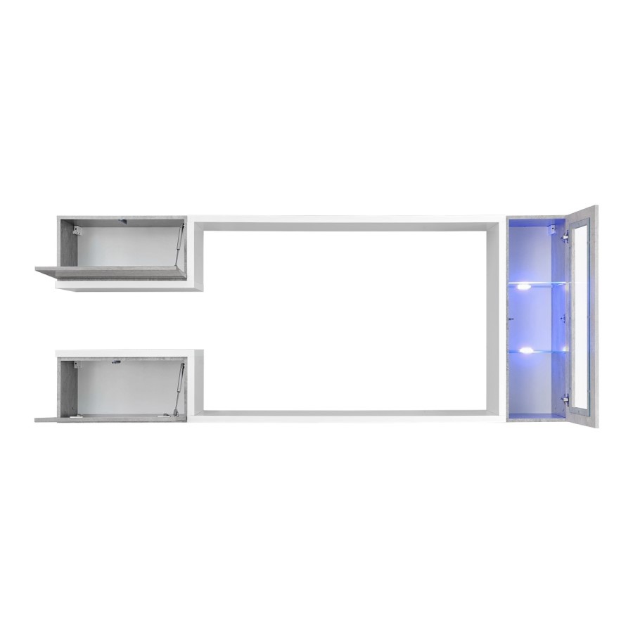 Floating Grey & White TV Unit with Storage for TV's up to 60" - Neo