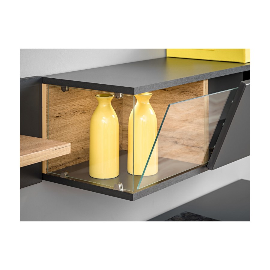 Grey & Wood Effect Entertainment Unit for TVs up to 60" - Neo