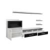 White Gloss Entertainment Unit with Bioethanol Fireplace &amp; Storage - TV&#39;s up to 70&quot; - Neo