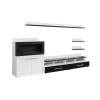 White Gloss Entertainment Unit with Bioethanol Fireplace &amp; Storage - TV&#39;s up to 70&quot; - Neo