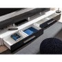 White Gloss Entertainment Unit with Bioethanol Fireplace & Storage - TV's up to 70" - Neo