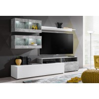 White & Grey Entertainment Unit with Floating Storage for TV's up to 60" - Neo White & Grey Entertainment Unit with Floating Storage for TV's up to 60" - Neo
