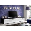 Black TV Entertainment Unit with White High Gloss Drawers - TV&#39;s up to 70&quot; - Neo