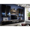 TV Entertainment Unit in Black High Gloss &amp; Oak with Storage - TV&#39;s up to 70&quot; - Neo