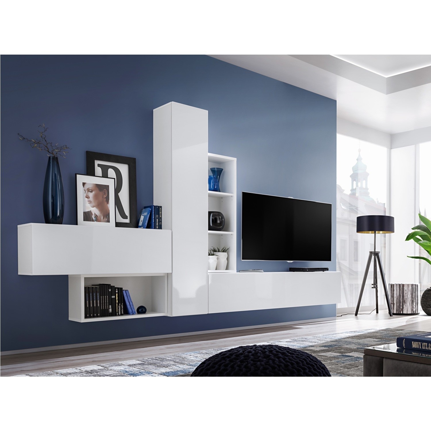 White High Gloss TV Entertainment Unit with Storage  TV's up to 60  Neo
