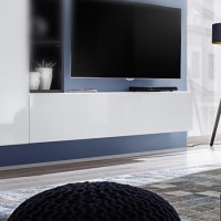 Neo White High Gloss Floating TV Unit with Storage