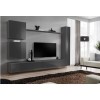 Grey High Gloss Floating Entertainment TV Unit with Storage - TV&#39;s up to 55&quot; - Neo