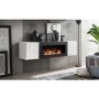 GRADE A1 - Floating Fireplace TV Unit in White High Gloss - Neo - TV's up to 60"
