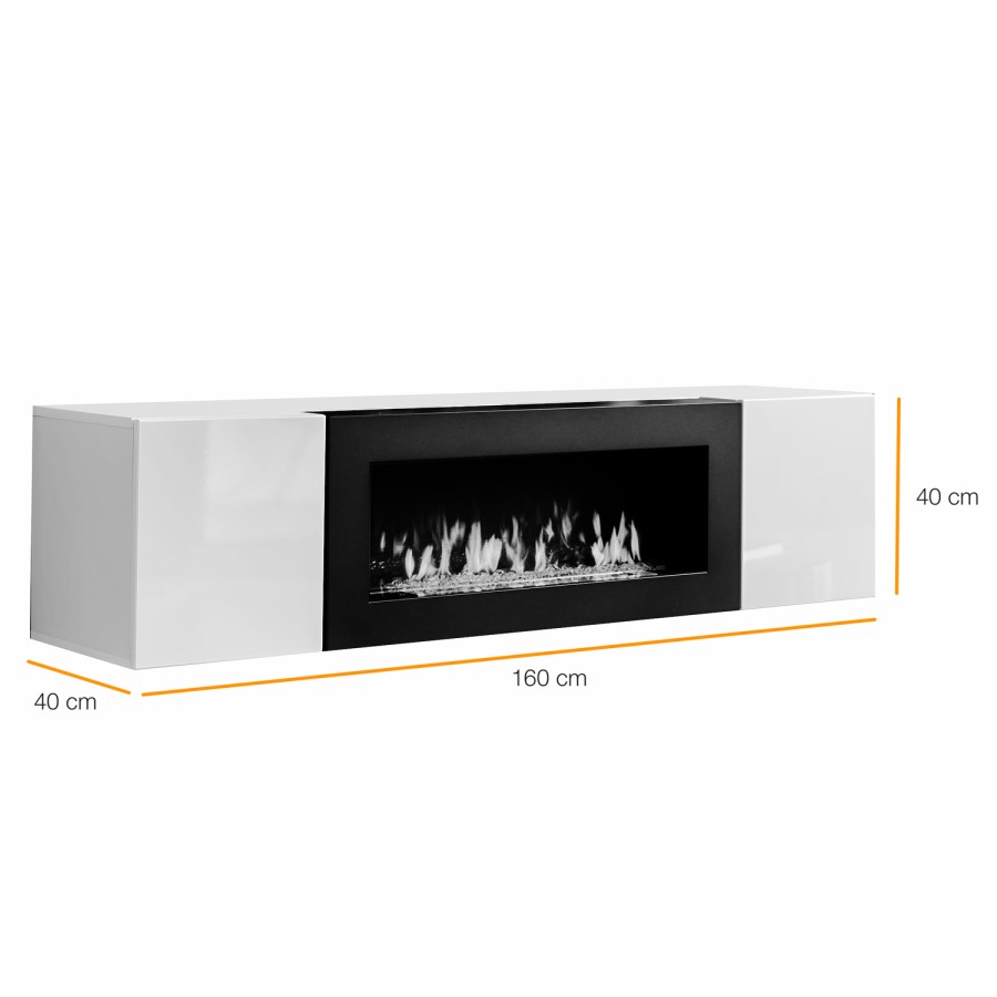 Floating Bioethanol Fire in White High Gloss - Neo 