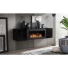 Floating Bioethanol Fireplace in Black High Gloss - Neo