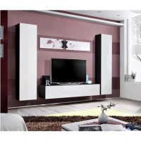 White High Gloss & Black Matt Floating Entertainment Unit - TV's up to 70" - Neo White High Gloss & Black Matt Floating Entertainment Unit - TV's up to 70" - Neo