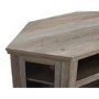 Foster Limewash Wood Corner TV Unit with Electric Fire Insert & Storage Cupboards - TV's up to 56"